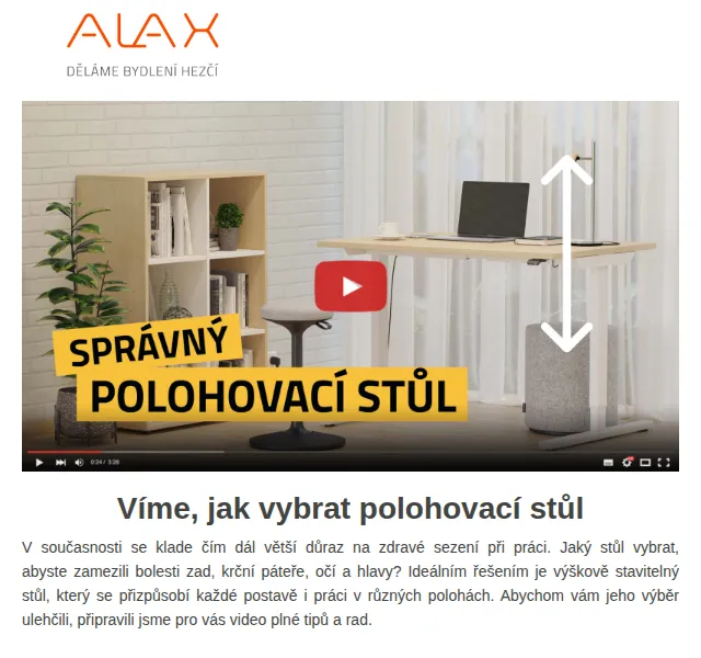 ALAX nábytek: 10% sleva na pracovní stoly a židle – červen 2026 | Nuslet.cz