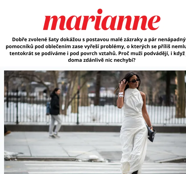 Marianne: Maxi šaty, neviditelné doplňky – srpen 2026