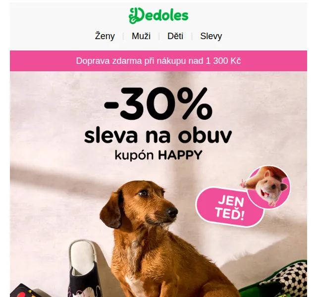 Dedoles.cz: 30% sleva na obuv – červen 2026 | Nuslet.cz