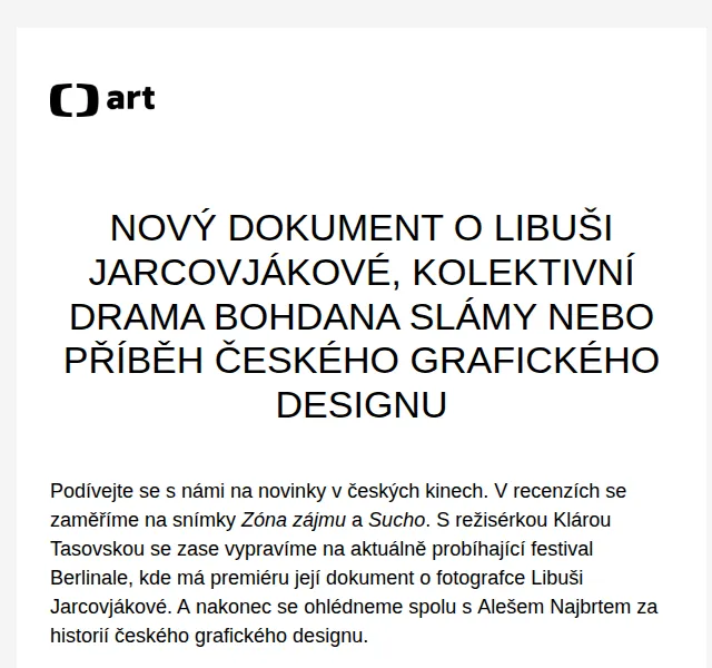 Web ČT art: novinky v českých kinech – červen 2026 | Nuslet.cz