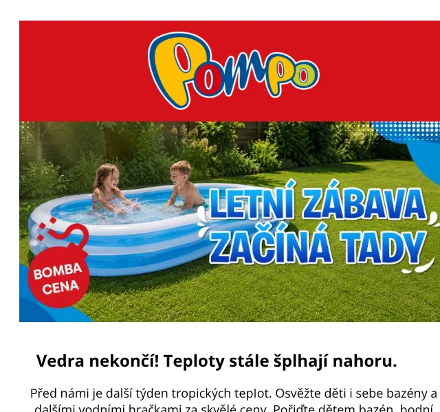 Pompo E-shop: Bazény a vodní hračky – sleva až 50 % | Červen 2026