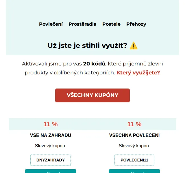 Výprodej povlečení: slevy 9–13 % na povlečení a doplňky – červen 2026 | Nuslet.cz