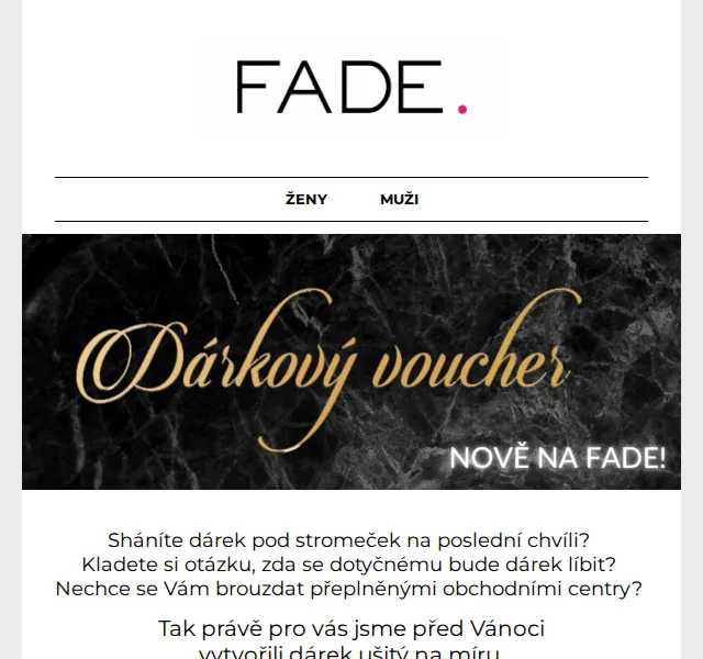 Fade: Dárkový voucher jako dárek – červen 2026 | Nuslet.cz