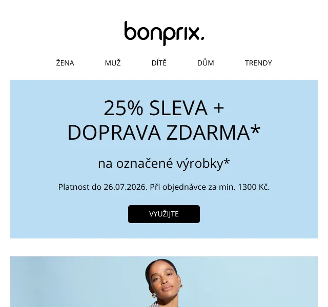 Bonprix: -25 % + doprava zdarma na módu – červenec 2026