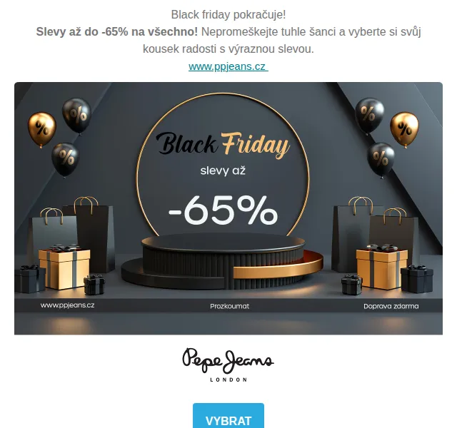 Pepe Jeans: Black Friday slevy do -65 % na vše – červen 2026 | Nuslet.cz