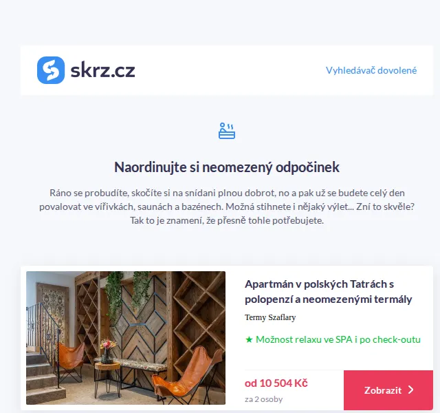 Vánoce na Skrz: Pobyty s neomezeným wellness – červen 2026 | Nuslet.cz