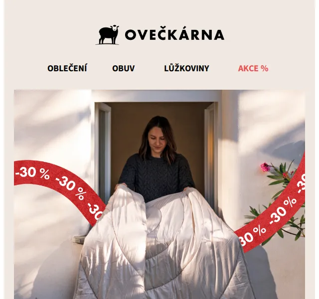 Ovečkárna: Až -30 % na lůžkoviny – červenec 2026 | Nuslet.cz