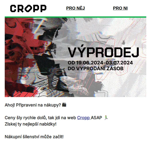 Cropp výprodej: nech se vtáhnout – červen 2026 | Nuslet.cz