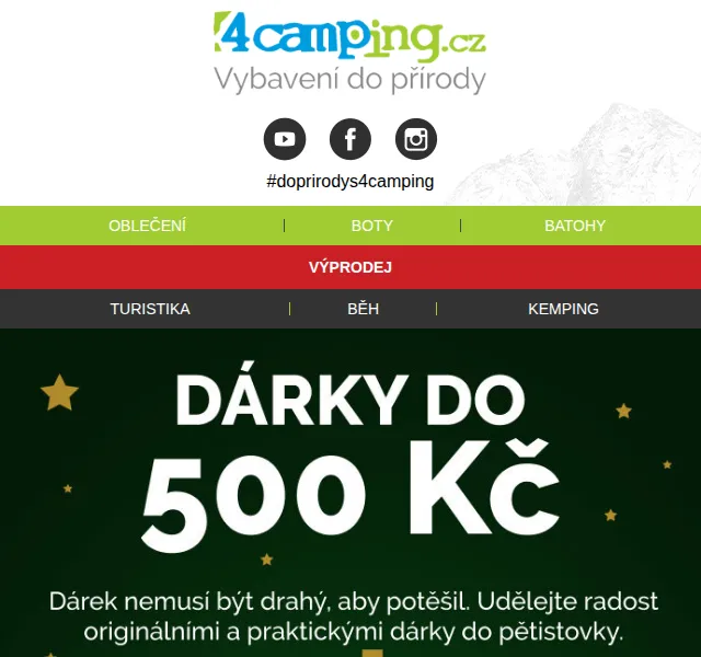 4camping: Dárky do 500 Kč + 15% sleva – červen 2026 | Nuslet.cz