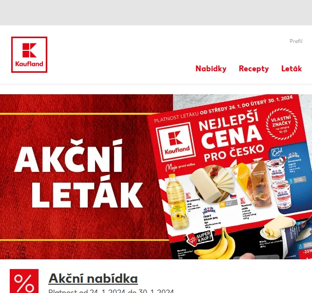 Kaufland: Slunečnicový olej K-Classic 1 l za 24,90 Kč – červen 2026 | Nuslet.cz