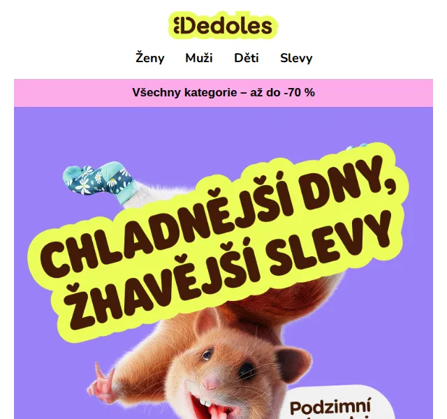 Dedoles: Slevy až -70 % na ponožky, obuv i doplňky – červen 2026 | Nuslet.cz