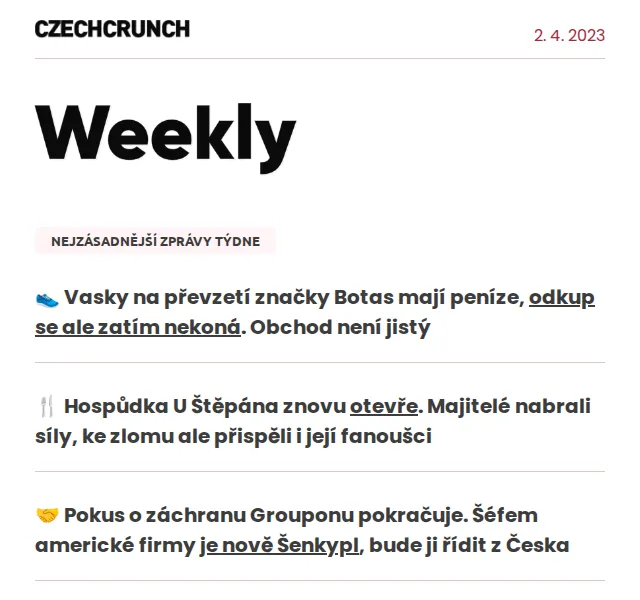 CzechCrunch: Přehled zpráv CzechCrunch – červen 2026 | Nuslet.cz