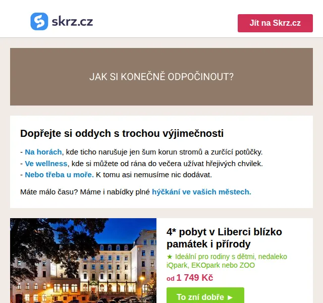 Vánoce na Skrz: Pobyty se slevou až 53 % – červen 2026 | Nuslet.cz
