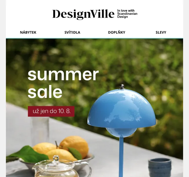 DesignVille: Nábytek a svítidla až 50 % – srpen 2026