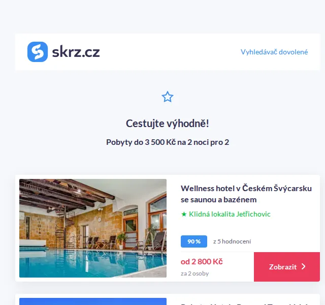 Vánoce na Skrz: 3denní pobyty do 3 500 Kč – červen 2026 | Nuslet.cz