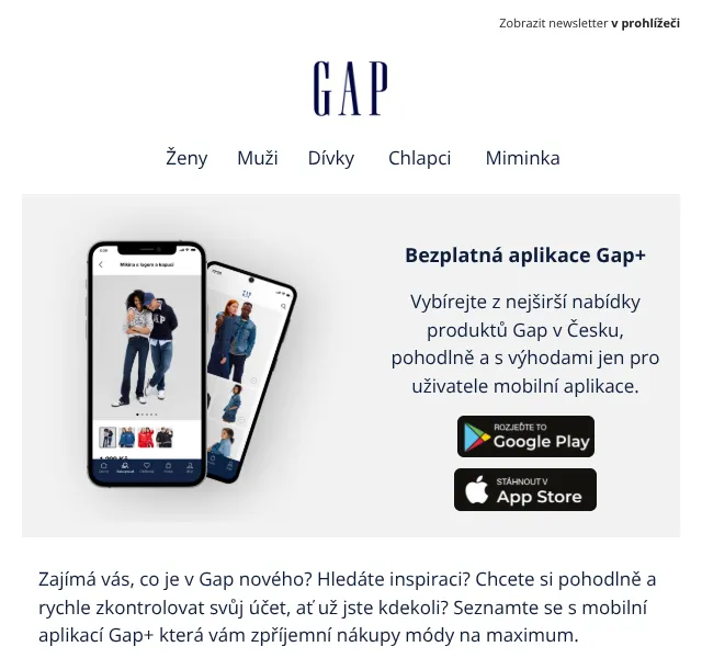 GAP: Aplikace Gap+ s exkluzivními nabídkami – duben 2026