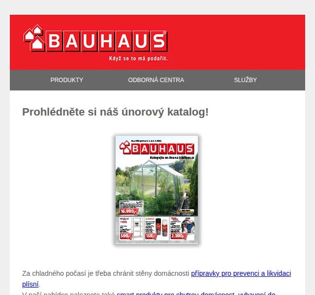 BAUHAUS: Únorový katalog 2023 – prevence plísní, podlahy, skleníky | Nuslet.cz