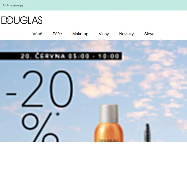 Douglas CZ: sleva 20 % na celý nákup – červen 2026 | Nuslet.cz
