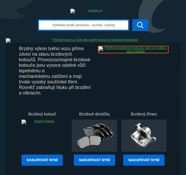 Autodoc.cz: Brzdový kotouč, destičky, třmen – Halloween 2026 | Nuslet.cz