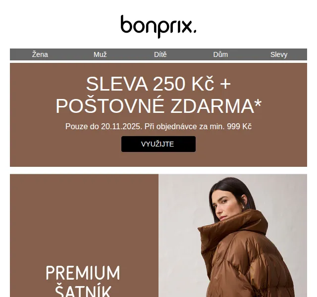 Bonprix: Sleva 250 Kč + poštovné zdarma – červen 2026 | Nuslet.cz