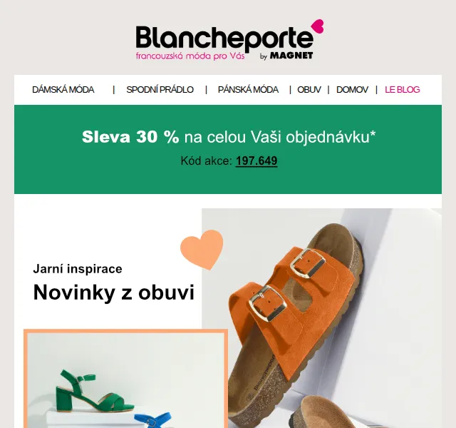 Blancheporte: Jarní obuv – tenisky, balerínky i sandály od 899 Kč – červen 2026 | Nuslet.cz