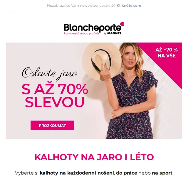 Blancheporte: Až −70 % na kalhoty – červen 2026 | Nuslet.cz