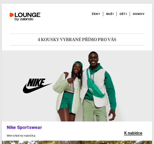 Lounge by Zalando: Nike, The North Face – sleva až 75 % | duben 2026