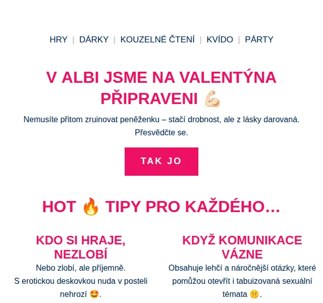 Albi: Valentýnské dárky a hry – červenec 2026 | Nuslet.cz