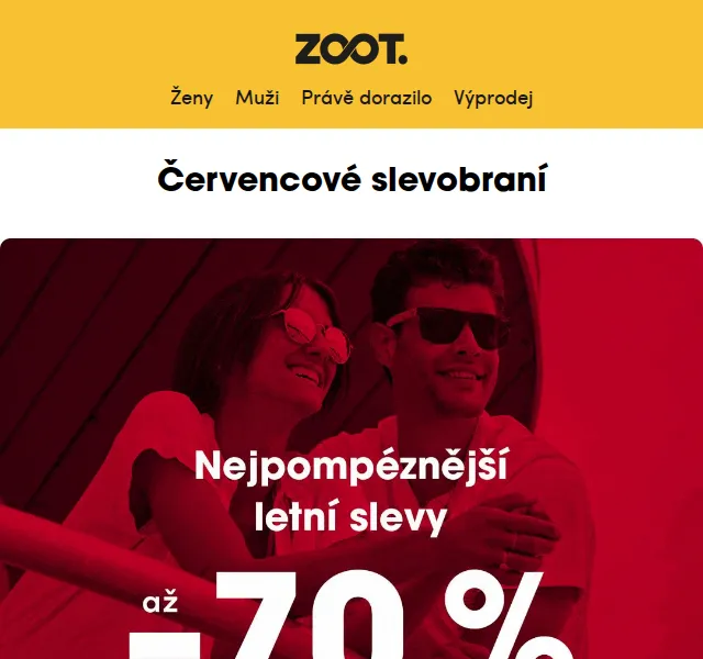 ZOOT: Letní výprodej až −70 % + 33 % sleva – červen 2026 | Nuslet.cz