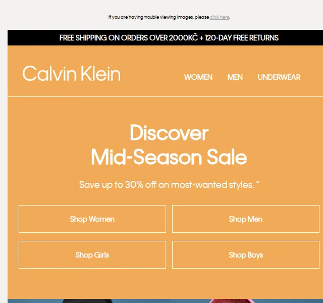 Calvin Klein: Mid-Season Sale až 30 % – červen 2026 | Nuslet.cz
