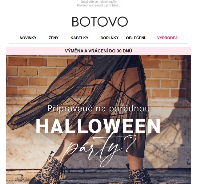 Botovo.cz 👠: Sležový Halloween outfity a kód NEWARRIVALS20 – červen 2026 | Nuslet.cz
