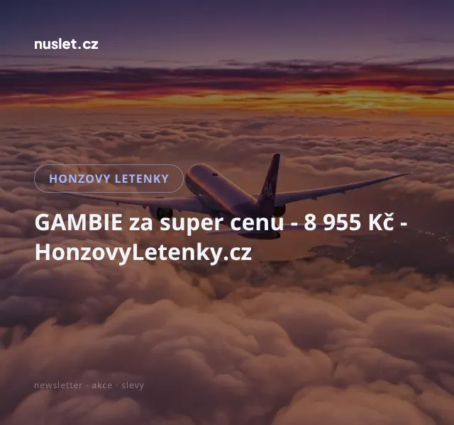 Honzovy letenky: Gambie za 8 955 Kč – červenec 2026
