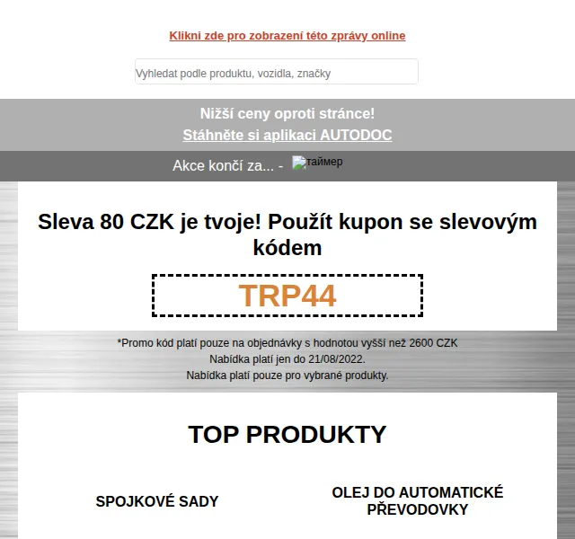 Autodoc.cz: Sleva 80 Kč na autodíly – červen 2026 | Nuslet.cz
