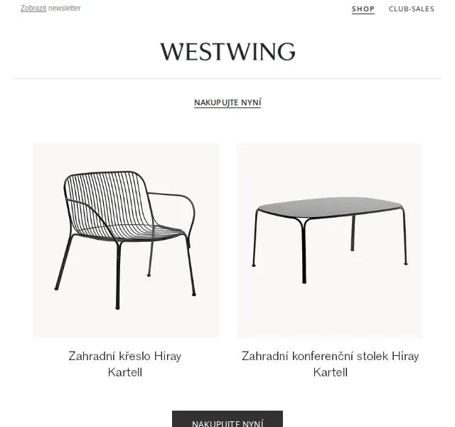 Westwing: Kartell exteriérová kolekce – červen 2026 | Nuslet.cz