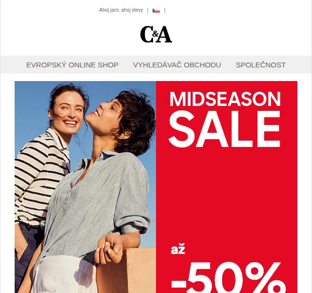 C&A: Midseason SALE – slevy až 50 % – červen 2026 | Nuslet.cz