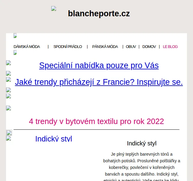 Blancheporte: Francouzské novinky v bytovém textilu – červen 2026 | Nuslet.cz