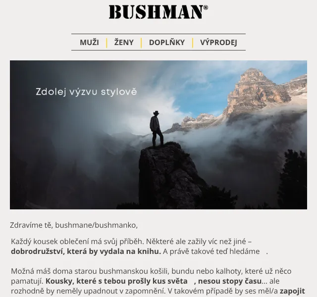BUSHMAN: Nová kolekce pánského oblečení – duben 2026