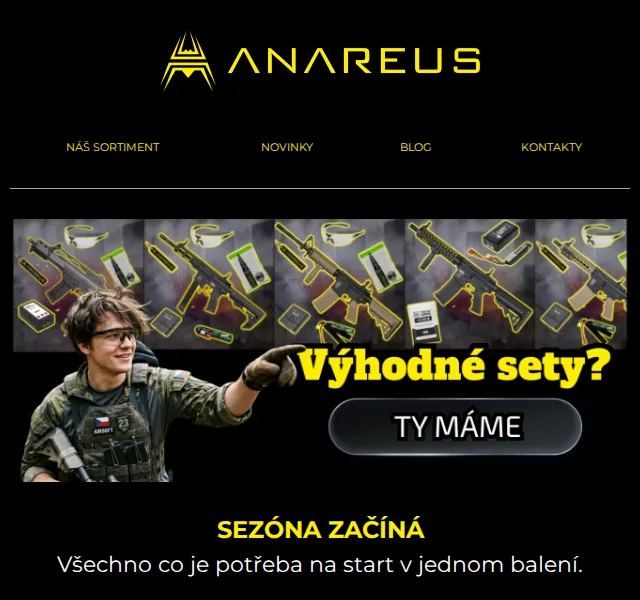ANAREUS: Startovací sety pro airsoft – červen 2026 | Nuslet.cz