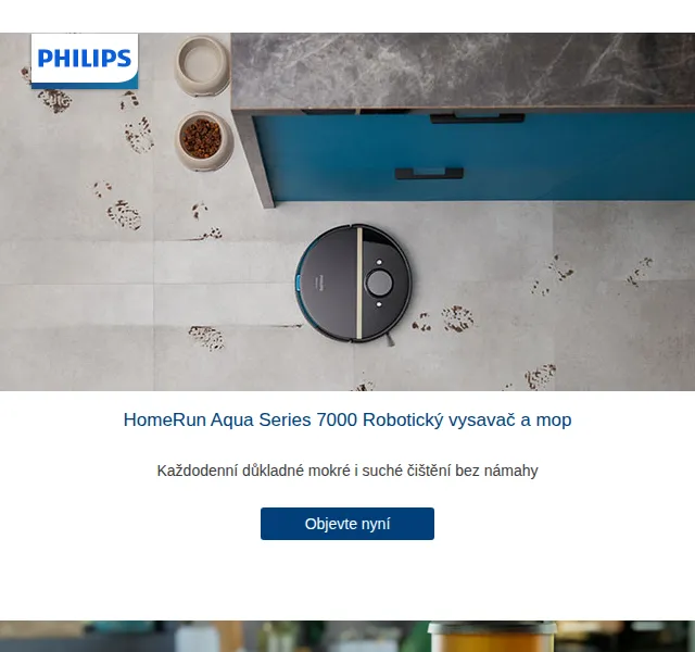 Philips: Robotický vysavač HomeRun Aqua 7000 a mixér Flip&Juice – červen 2026 | Nuslet.cz