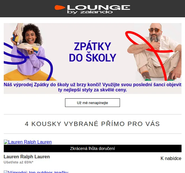Lounge by Zalando: Výprodej Zpátky do školy slevy až 80 % – červen 2026 | Nuslet.cz