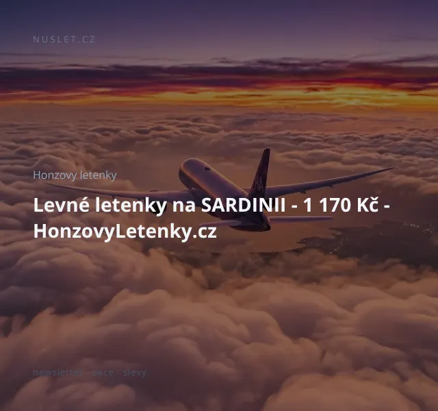 Honzovy letenky: Letenky na Sardinii 1 170 Kč – květen 2026