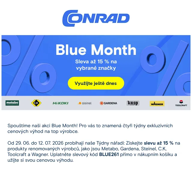Conrad Electronic: až 15 % sleva na nářadí – červen 2026 | Nuslet.cz