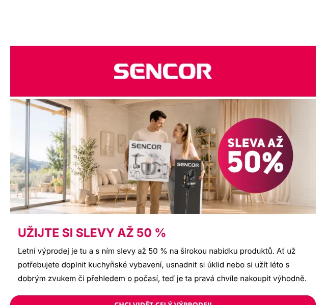 Sencor: Slevy až 50 % – Březen 2026 | Nuslet.cz