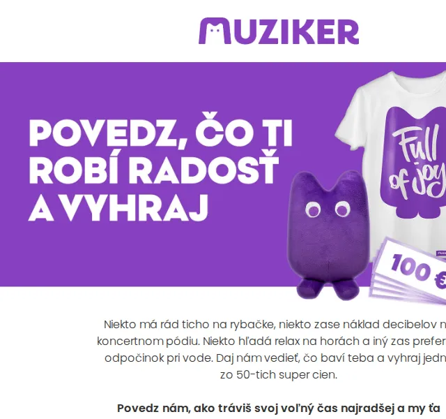 Muziker: Soutěž o merch a poukázku 100 € – červenec 2026 | Nuslet.cz
