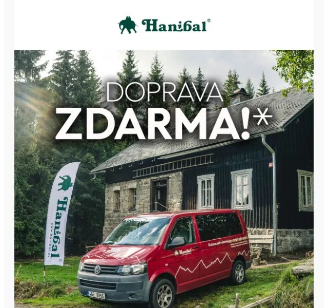 Hanibal: Doprava zdarma a výprodej vybavení – červenec 2026 | Nuslet.cz