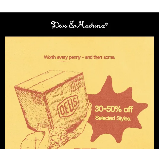 Deus Ex Machina Europe: 30–50 % sleva – duben 2026
