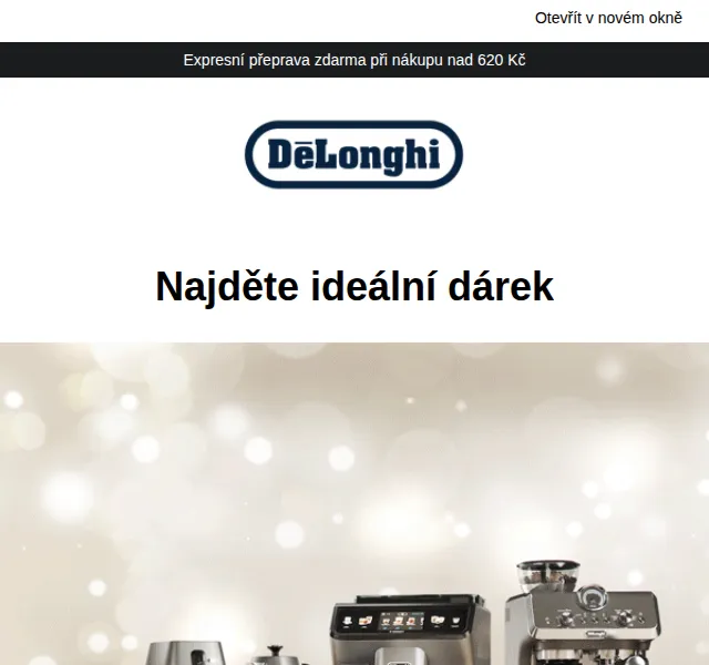De'Longhi: Vánoční slevy až 15 % a dárky zdarma – červen 2026 | Nuslet.cz