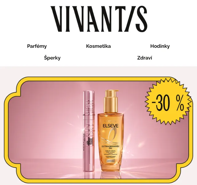 Vivantis.cz: Garnier, L'Oréal, Maybelline -30 % | srpen 2026