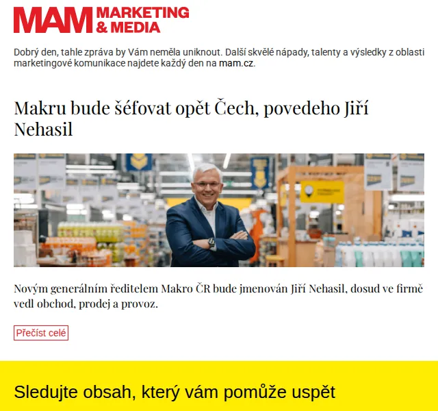 Marketing & Media: Makru bude šéfovat opět Čech – červen 2026 | Nuslet.cz
