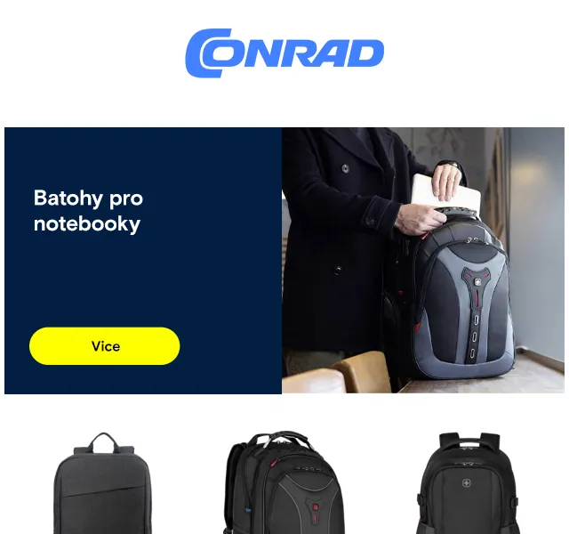 Conrad Electronic: Batohy a dokovací stanice – červen 2026 | Nuslet.cz